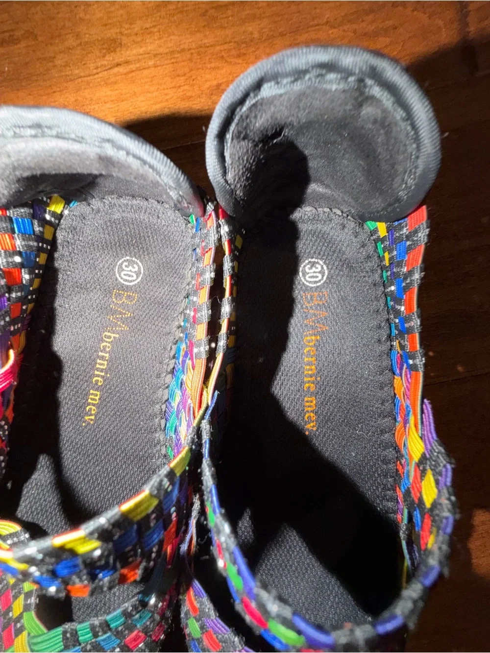 Bernie Mey Girls Multicolor Woven Mary Jane Sandals. Size 30 (12.5-13)